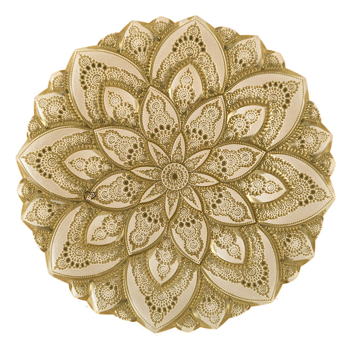 Glass Gold & Pearl Mandala Platter