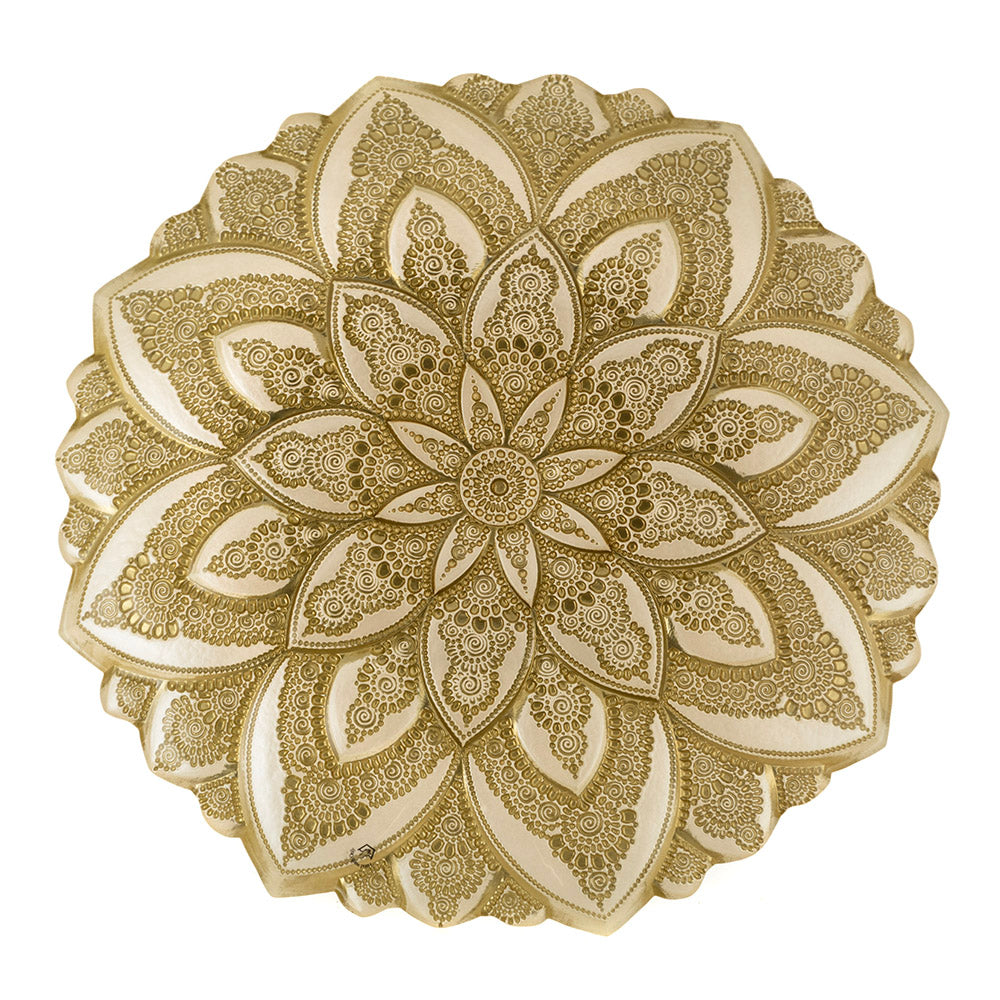 Gold & Pearl Mandala Pattern Decorative Bowl 41cm