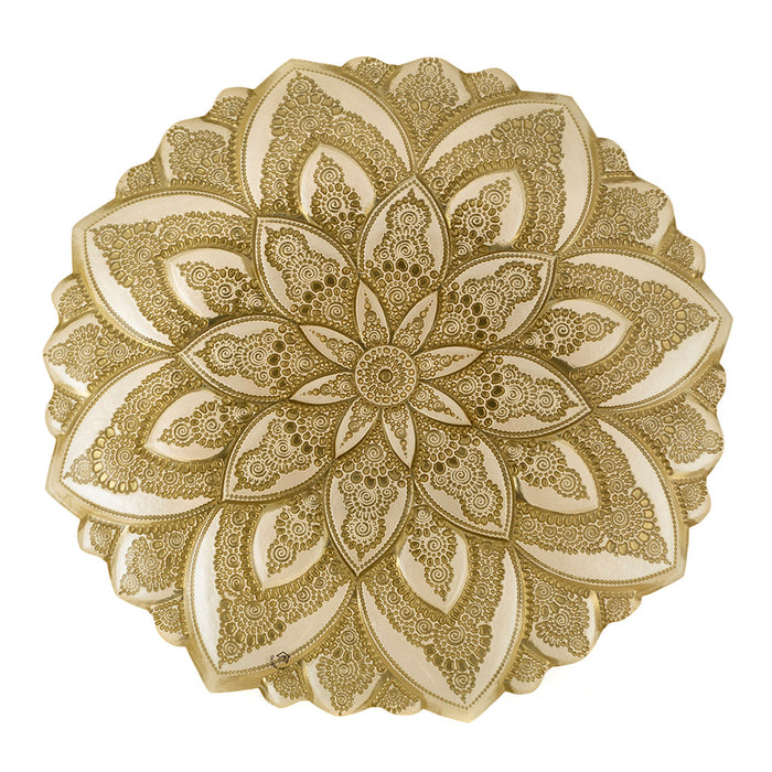 Gold & Pearl Mandala Pattern Decorative Bowl 41cm