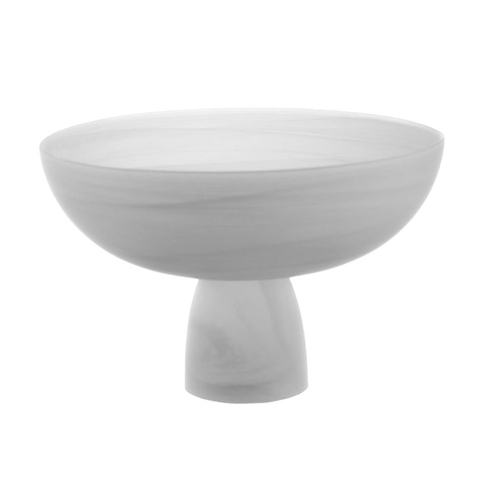 Matte White Alabaster Footed Bowl 24cm