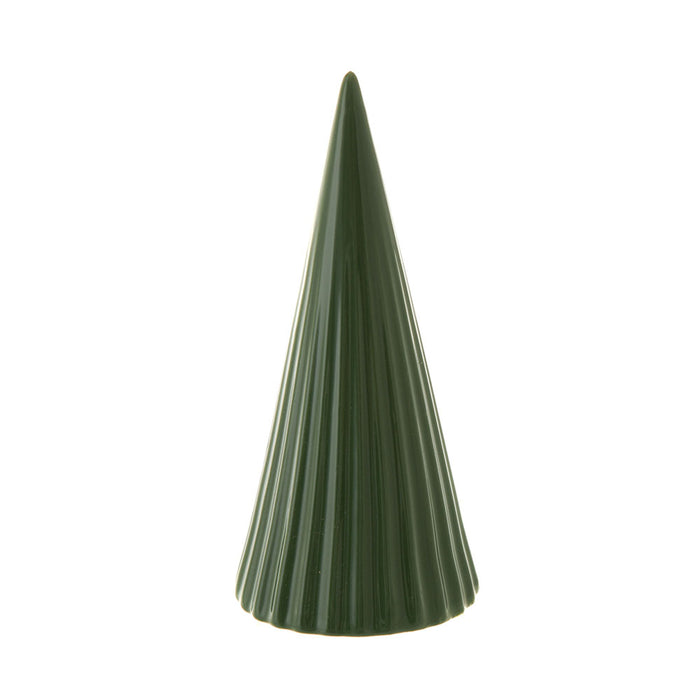 Green Ceramic Optic Christmas Cone 15cm