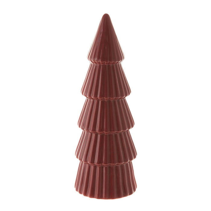 Red Ceramic Layered Christmas Cone 25cm