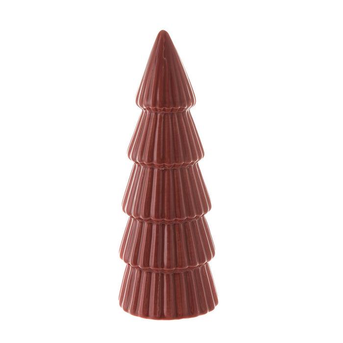 Red Ceramic Layered Christmas Cone 20cm