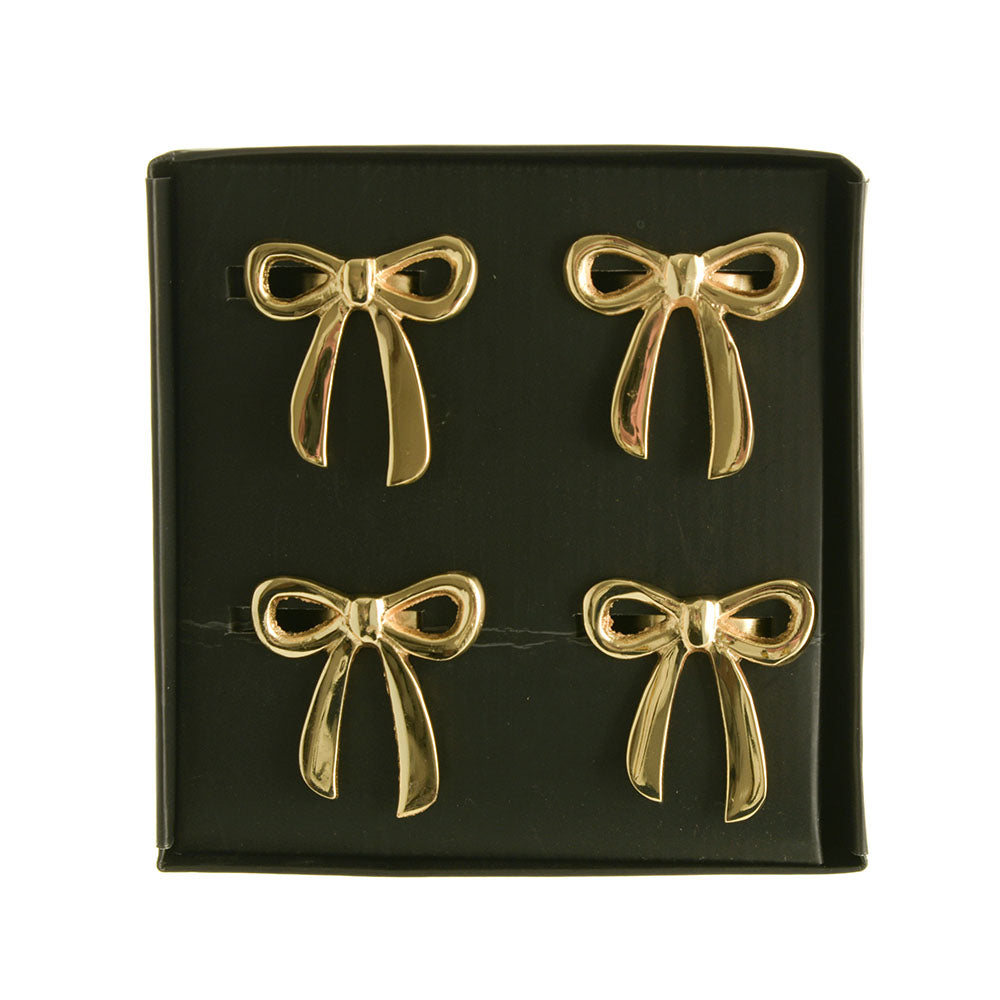 Gold Bow Napkin Ring Set/4 5x5cm