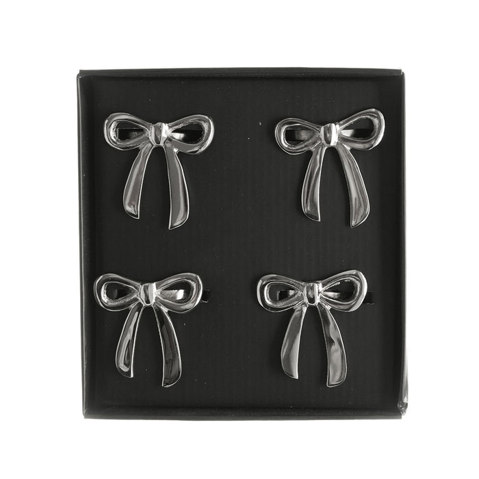 Nickel Bow Napkin Ring Set/4 5x5cm