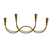 4-Candle Light Gold 41x15cm Metal Taper Candle Holder