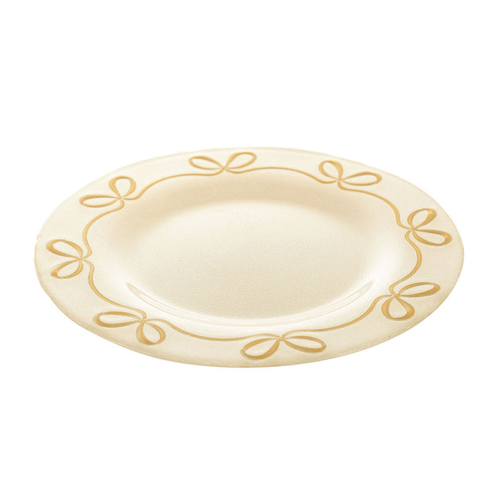 White Pearl & Gold Florette Plate 21x1.5cm