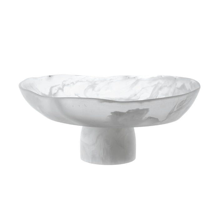 White Resin Footed Bowl 28x12.5cm