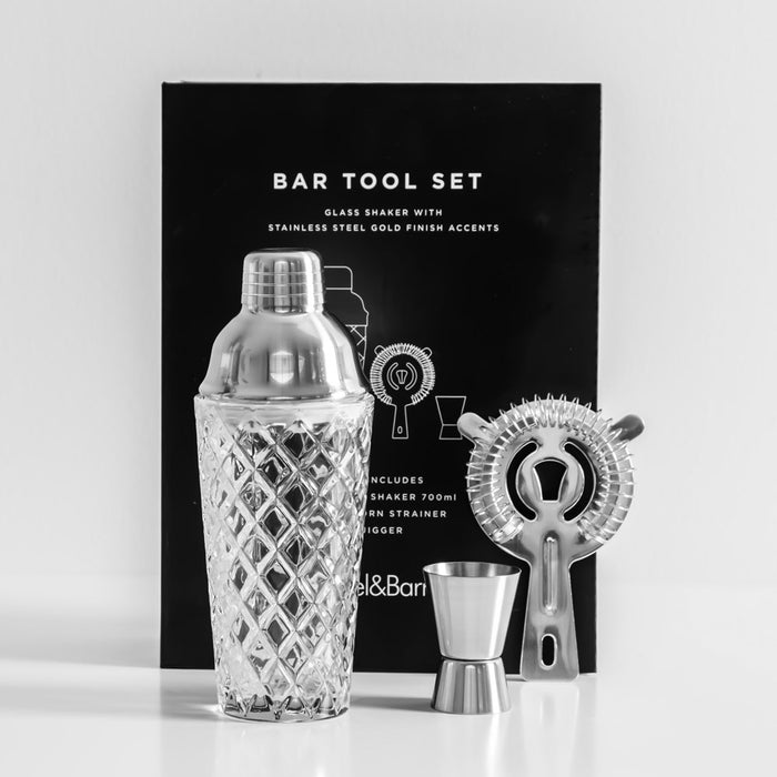 Cocktail Set Glass with Silver