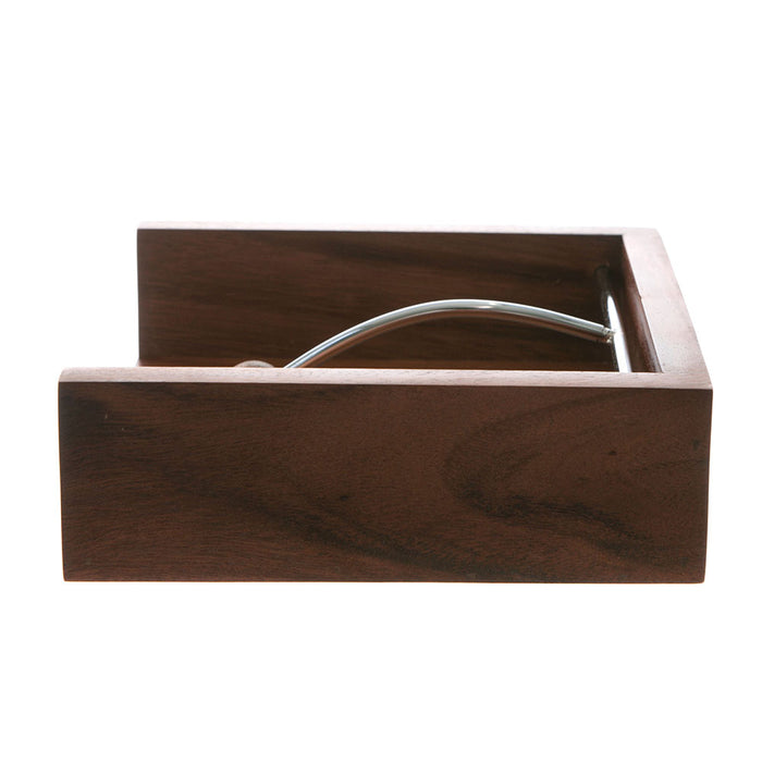 Acacia Wood & Chrome Napkin Holder