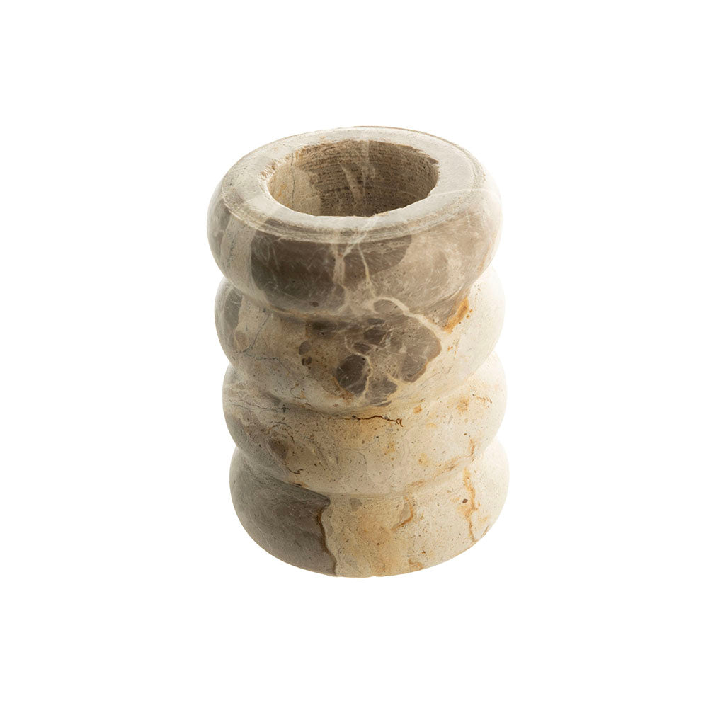 Chocolate Marble 10x8cm Marble Taper Candle Holder