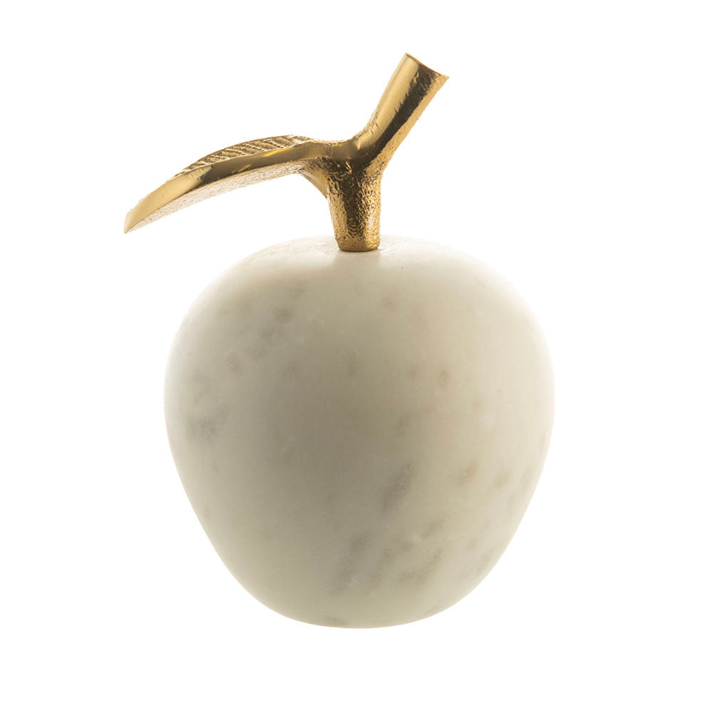 White Marble Apple Ornament 7x12cm