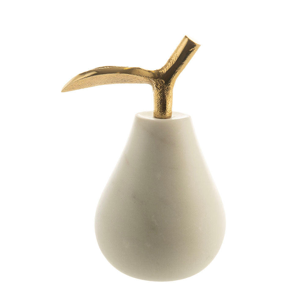 White Marble Pear Ornament 8x14cm