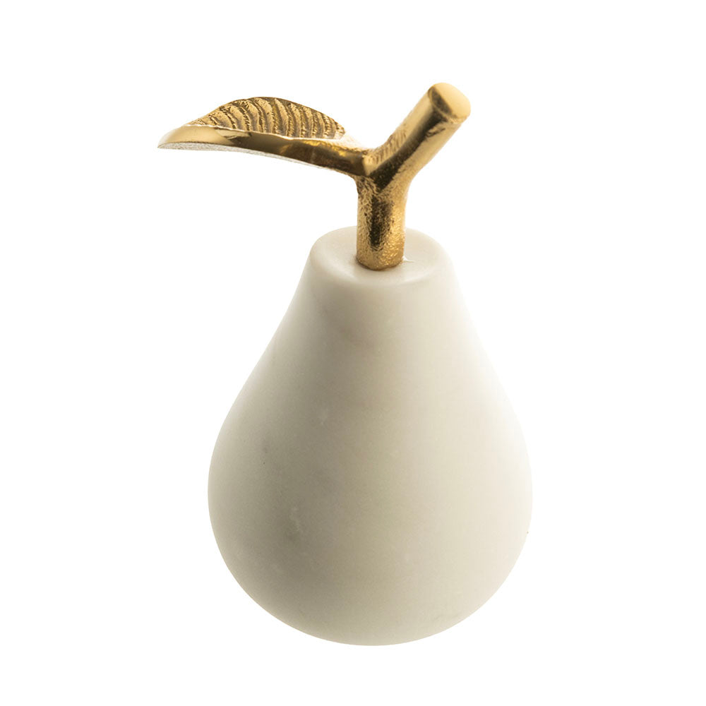 White Marble Pear Ornament 8x14cm