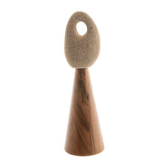 Acacia Wood & Fiber Stone Oval Ornament