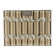Matte Gold with White Ribbon 8pc Christmas Bon Bons