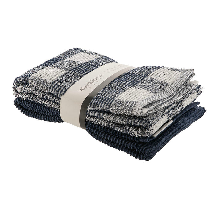 Tea Towel Set/2 Navy Terry