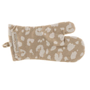 Beige & White Leopard Print Oven Mitt
