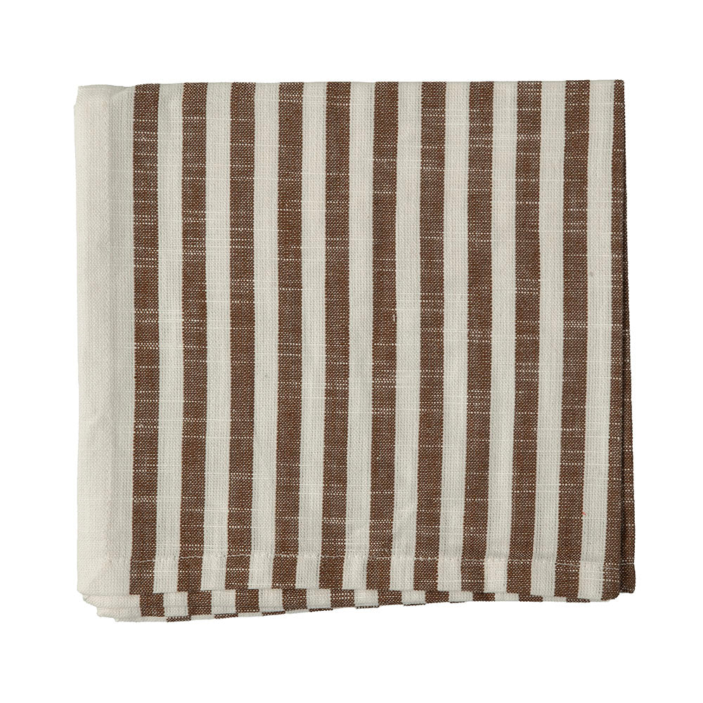 Slub Stripe Napkin Brown