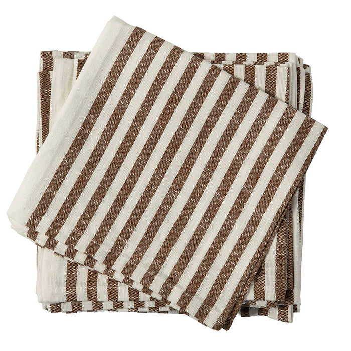Slub Stripe Napkin Brown