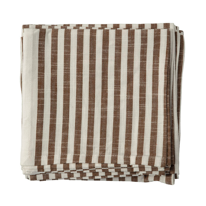 Slub Stripe Napkin Brown