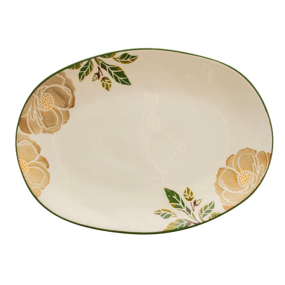 Ceramic Oval Platter Magnolia 37x25cm