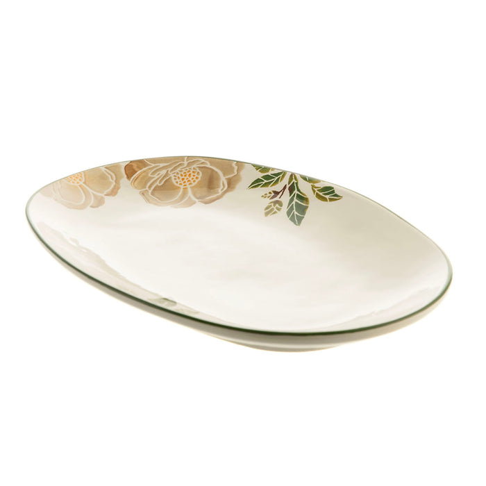 Ceramic Oval Platter Magnolia 37x25cm
