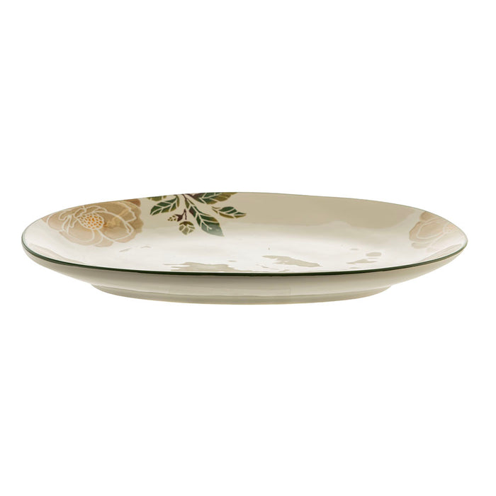 Ceramic Oval Platter Magnolia 37x25cm
