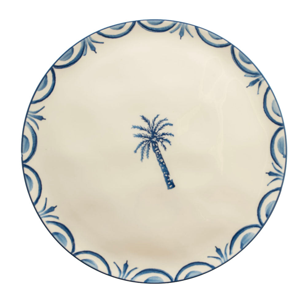 Blue Palm Round 31cm Ceramic Platter