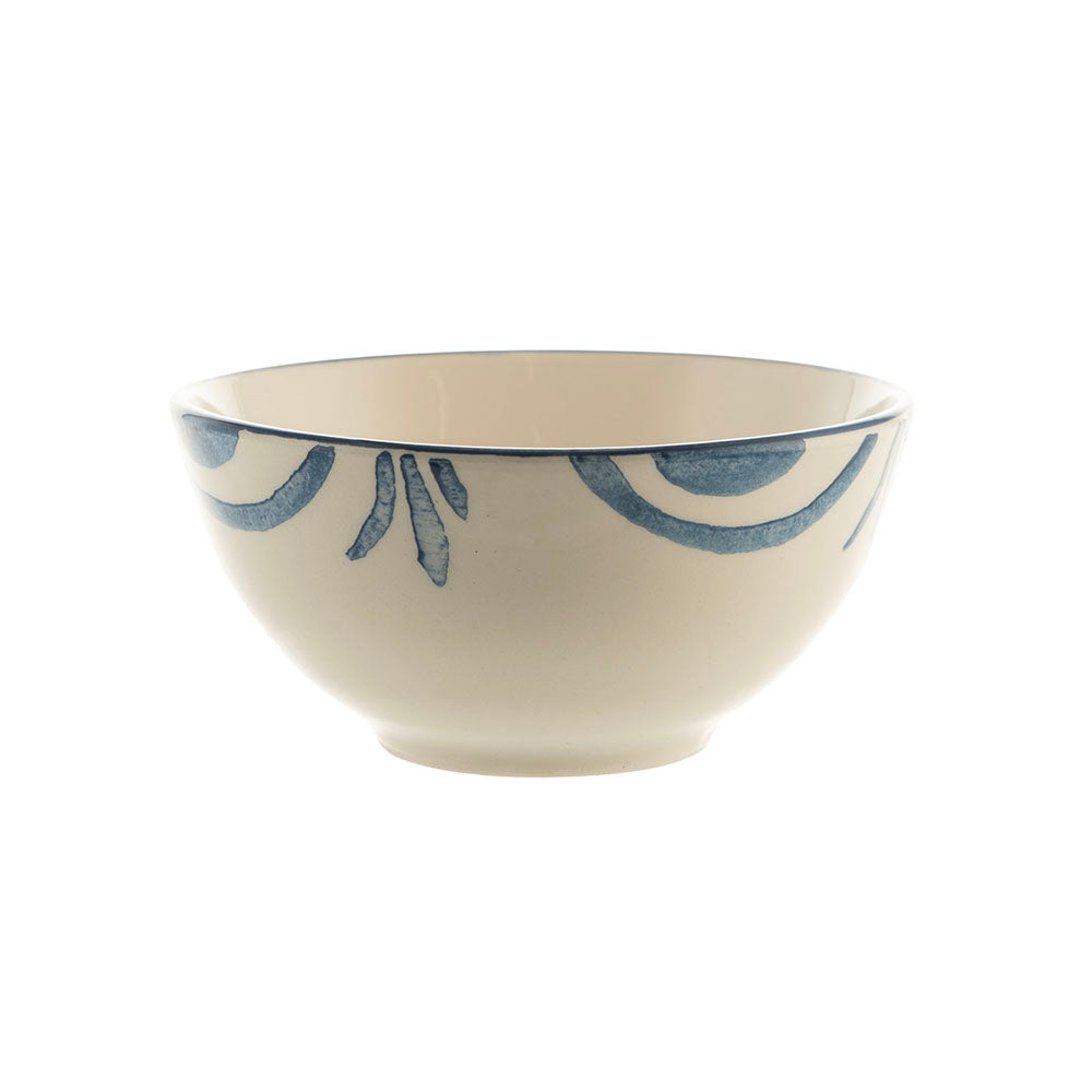 Blue Palm Round 10cm Ceramic Dip Bowl