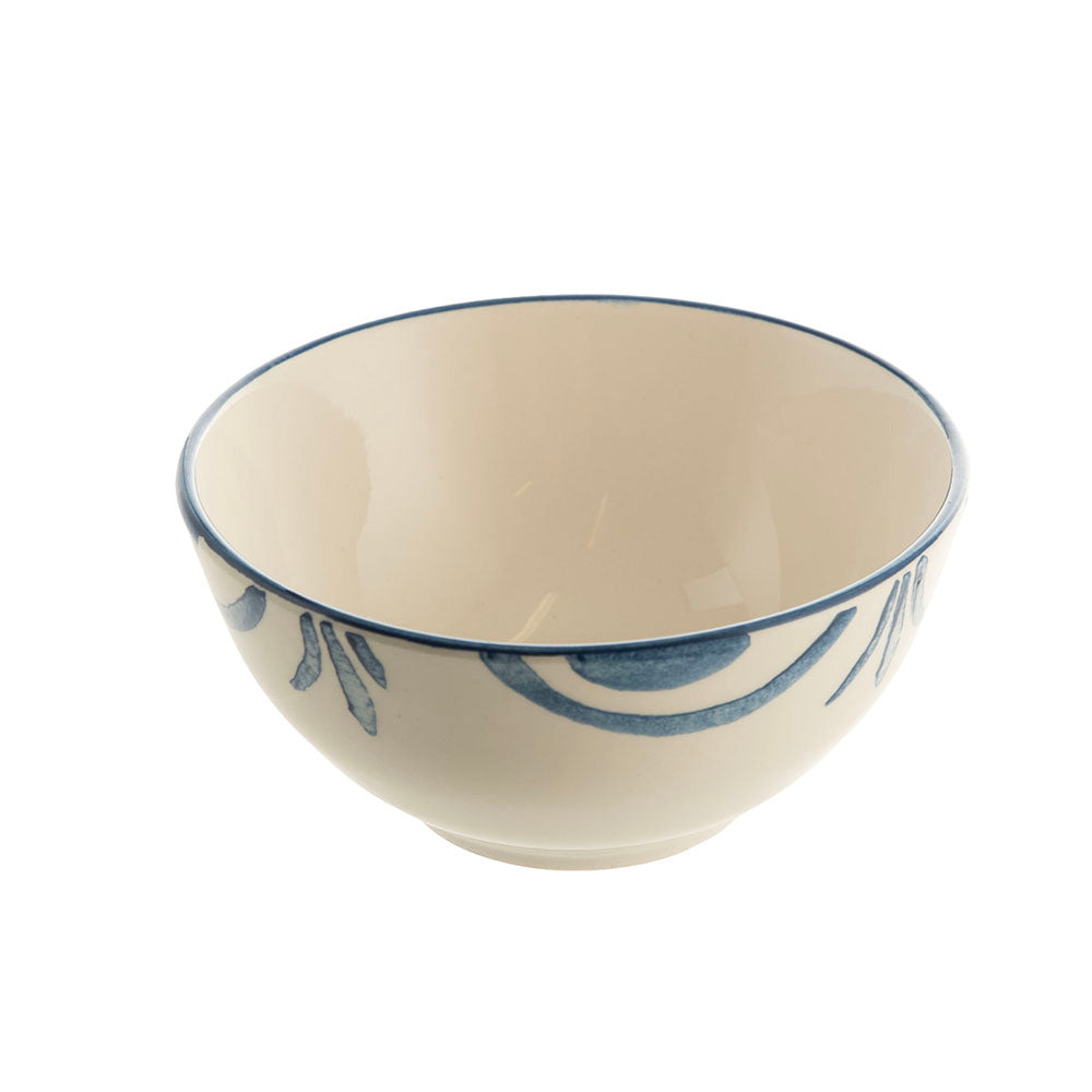 Blue Palm Round 10cm Ceramic Dip Bowl