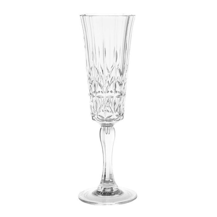 Cut Poly Carb Champagne Glass