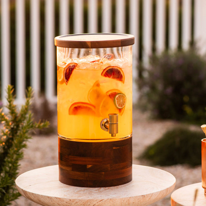 Cold Drink Dispenser with Acacia Base 7L