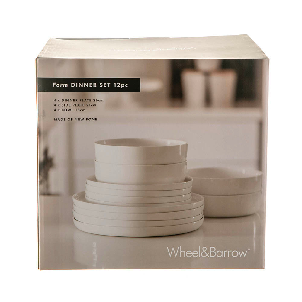 Form White 12 pc New Bone China Dinner Set