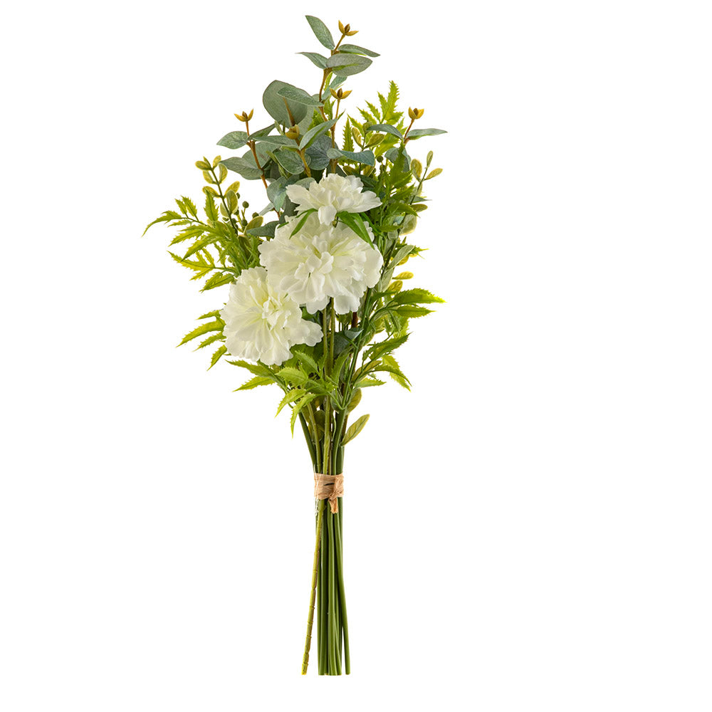 White & Green 48cm Mixed Flowers Bouquet