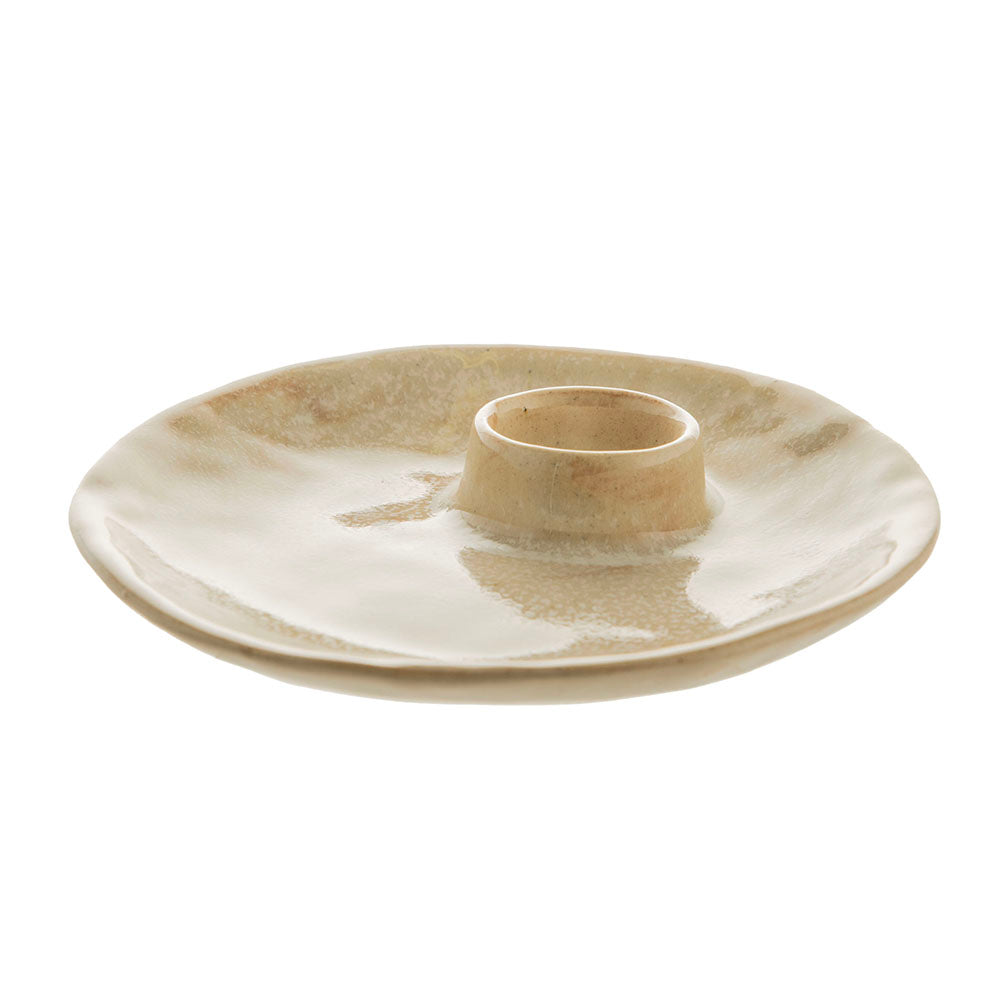 Provence Sand 16x3cm Stoneware Egg Cup Plate