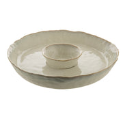 Monaco White Round 27cm Stoneware Chip & Dip Platter