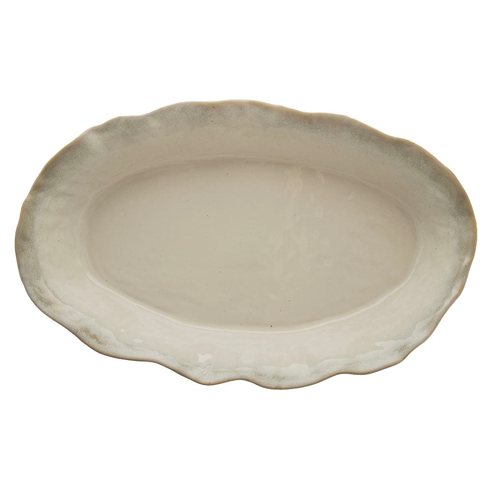 Monaco White Oval 43x7cm Stoneware Platter