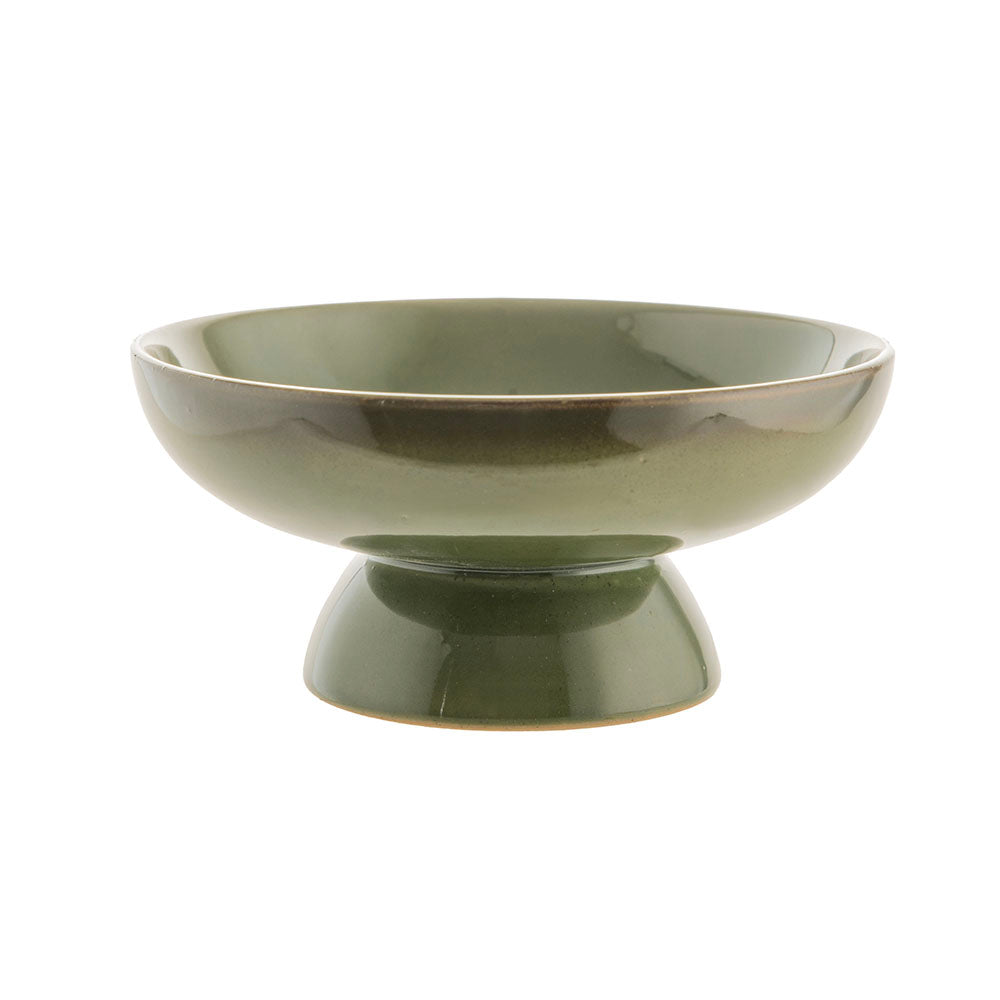 Verdun Green 16x7cm Stoneware Footed Bowl