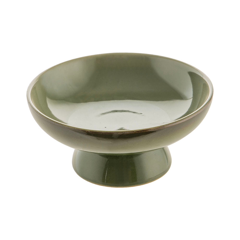 Verdun Green 16x7cm Stoneware Footed Bowl