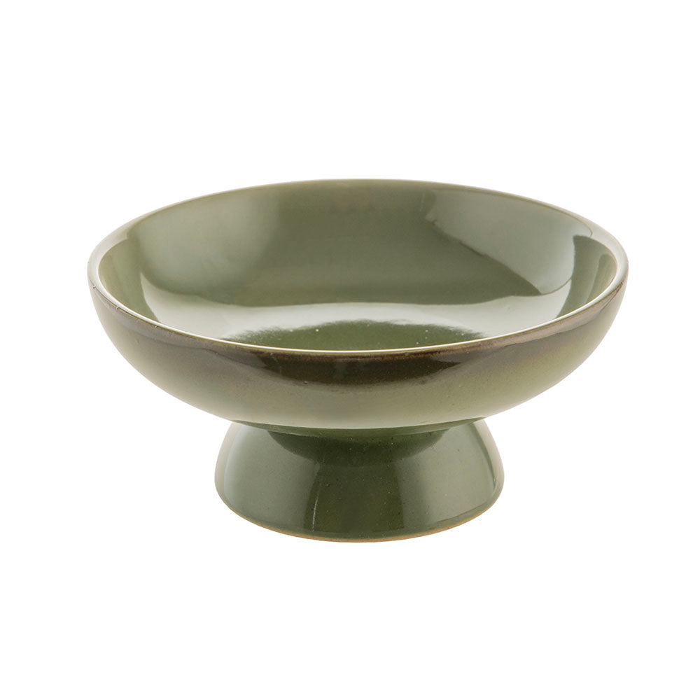 Verdun Green 16x7cm Stoneware Footed Bowl
