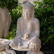 50x36cm Sandstone Sitting Buddha Statue