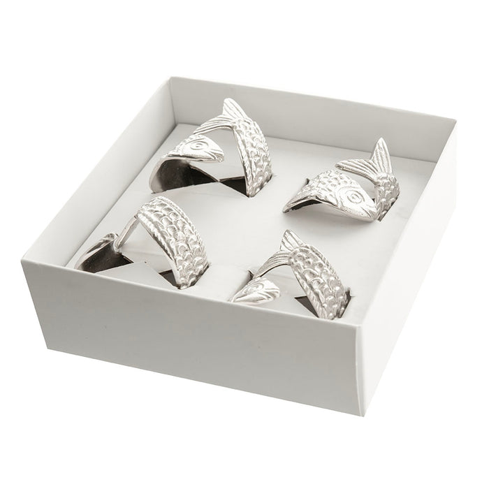 Fish Metal Napkin Ring Set/4