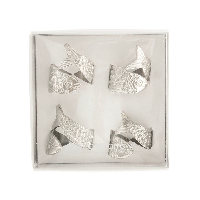 Fish Metal Napkin Ring Set/4