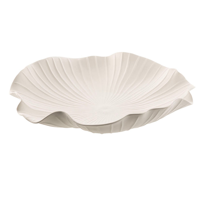 White Sculptural Decorative Bowl 38x38x7cm
