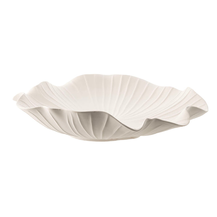 White Sculptural Decorative Bowl 38x38x7cm