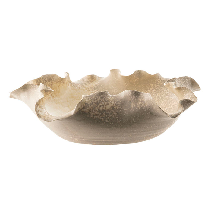 Sand Colour Flounced Decorative Bowl 38x39x12cm