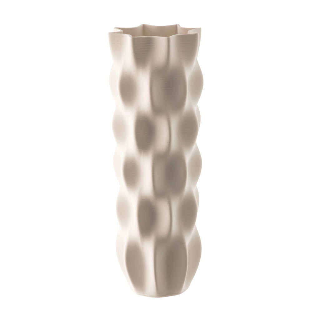 White Geo Pattern 3D Printed Ceramic Vase 18x49cm