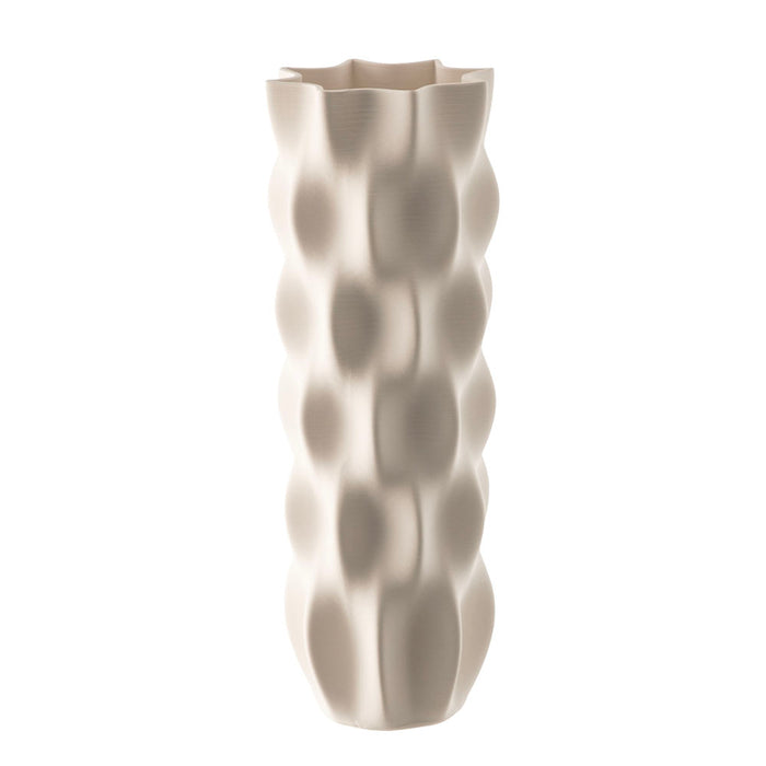 White Geo Pattern 3D Printed Ceramic Vase 18x49cm