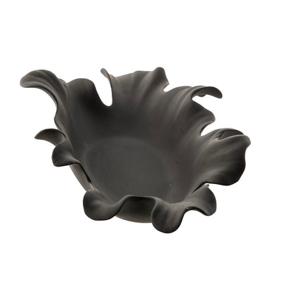 Black Lettuce Edge 36x21x9cm Ceramic Decorative Bowl